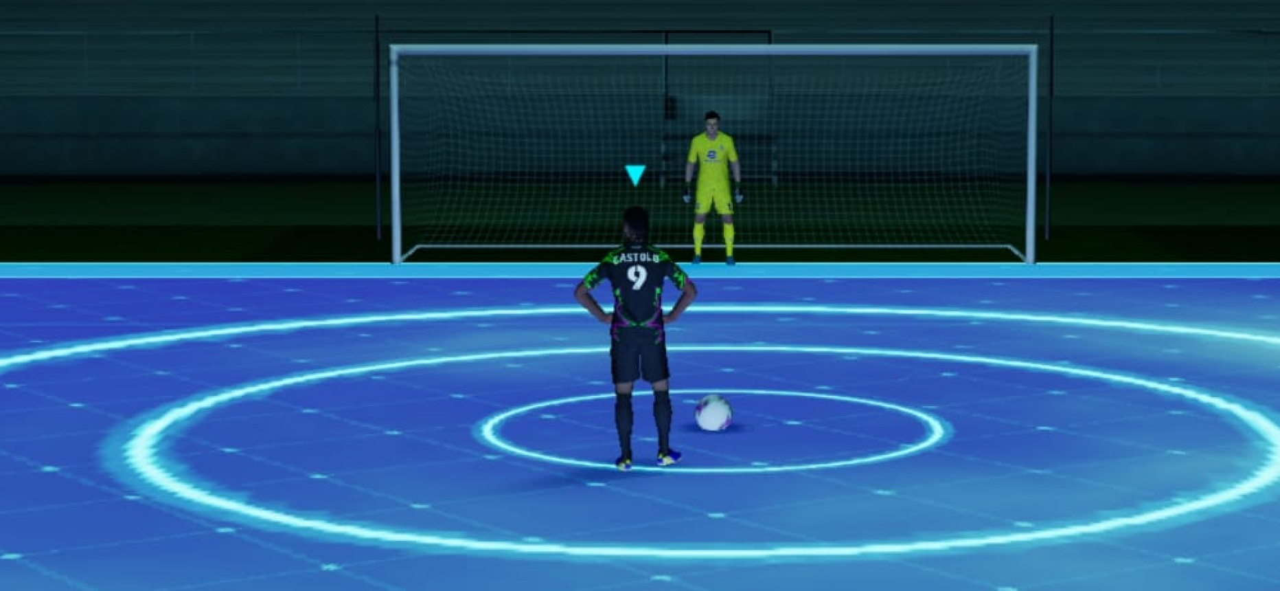 Penalty kick minigame with long animation